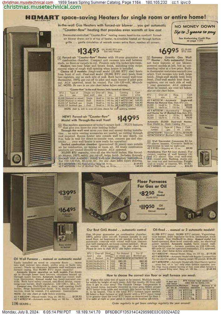 1959 Sears Spring Summer Catalog, Page 1164