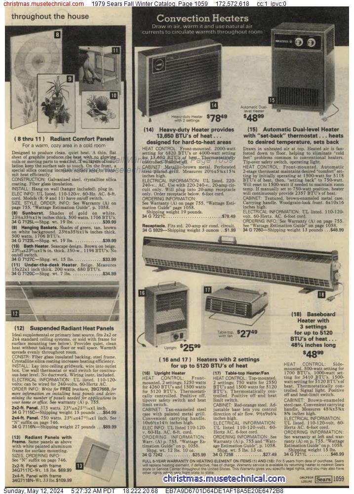 1979 Sears Fall Winter Catalog, Page 1059