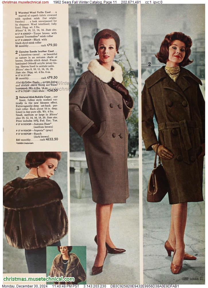 1962 Sears Fall Winter Catalog, Page 11