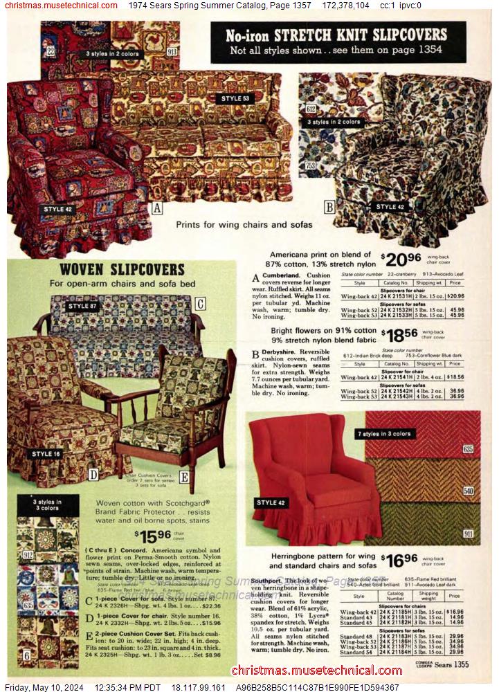 1974 Sears Spring Summer Catalog, Page 1357