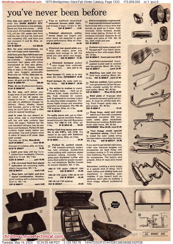 1970 Montgomery Ward Fall Winter Catalog, Page 1333