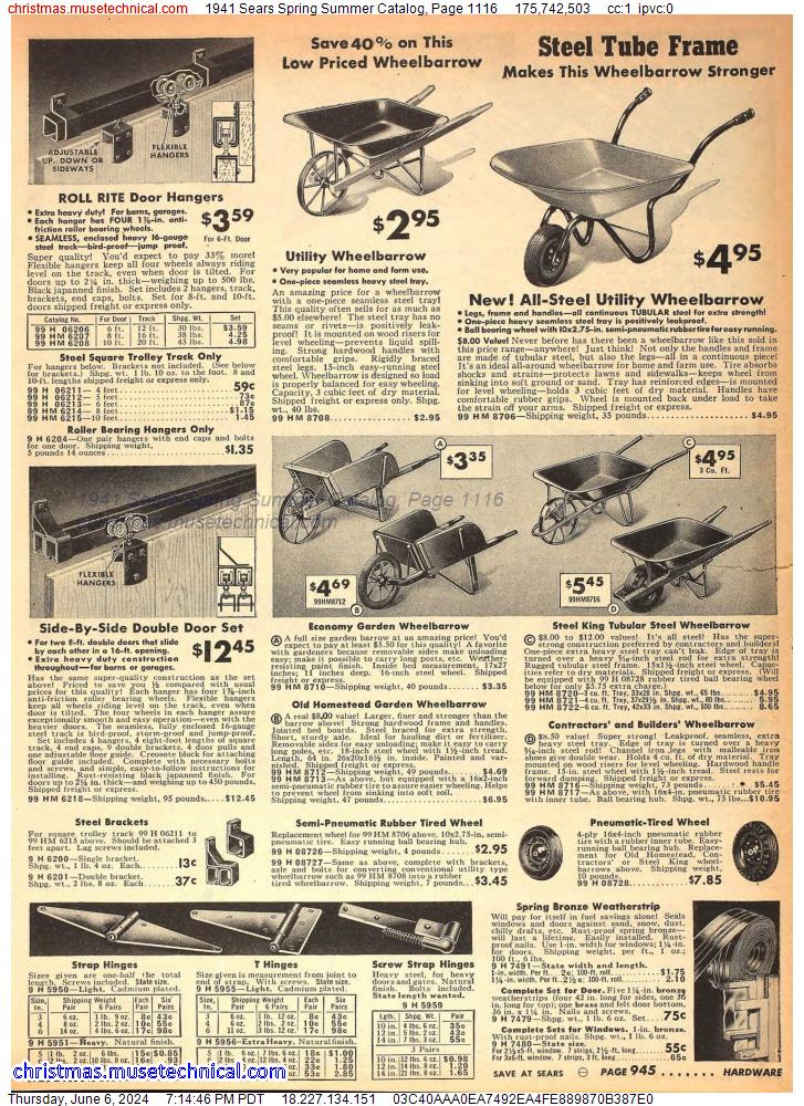 1941 Sears Spring Summer Catalog, Page 1116