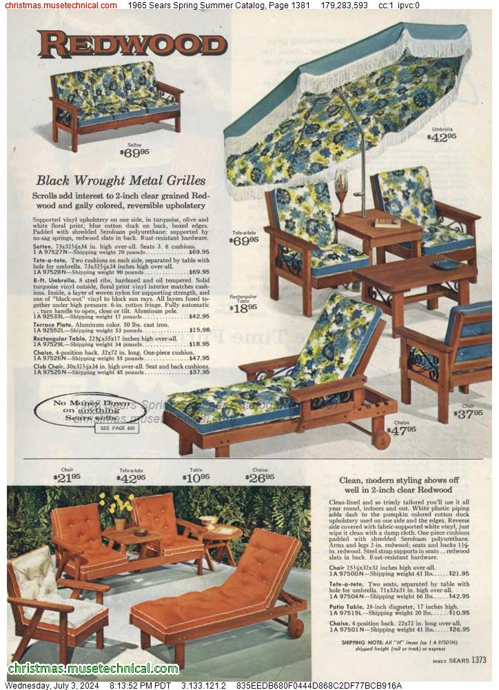 1965 Sears Spring Summer Catalog, Page 1381