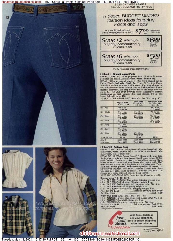 1979 Sears Fall Winter Catalog, Page 459