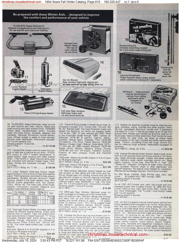 1984 Sears Fall Winter Catalog, Page 810