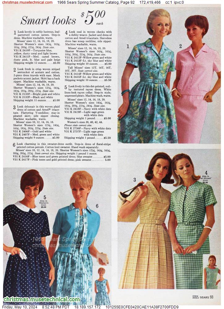 1966 Sears Spring Summer Catalog, Page 92