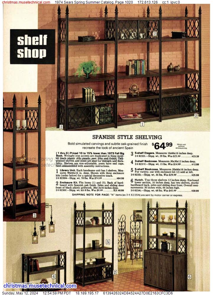 1974 Sears Spring Summer Catalog, Page 1020