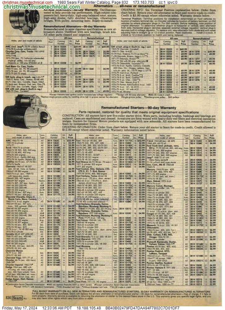 1980 Sears Fall Winter Catalog, Page 832