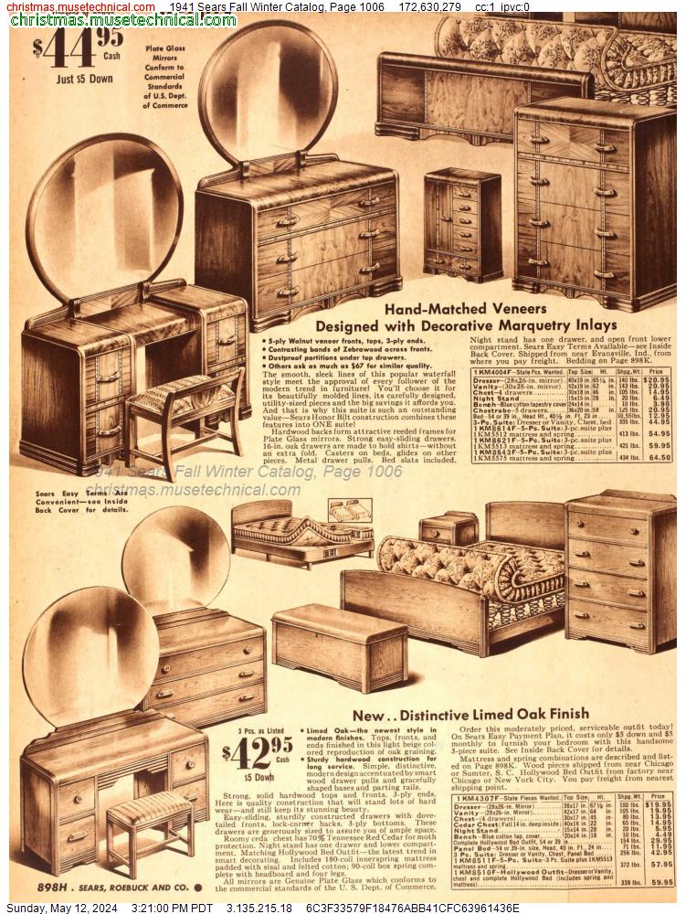 1941 Sears Fall Winter Catalog, Page 1006