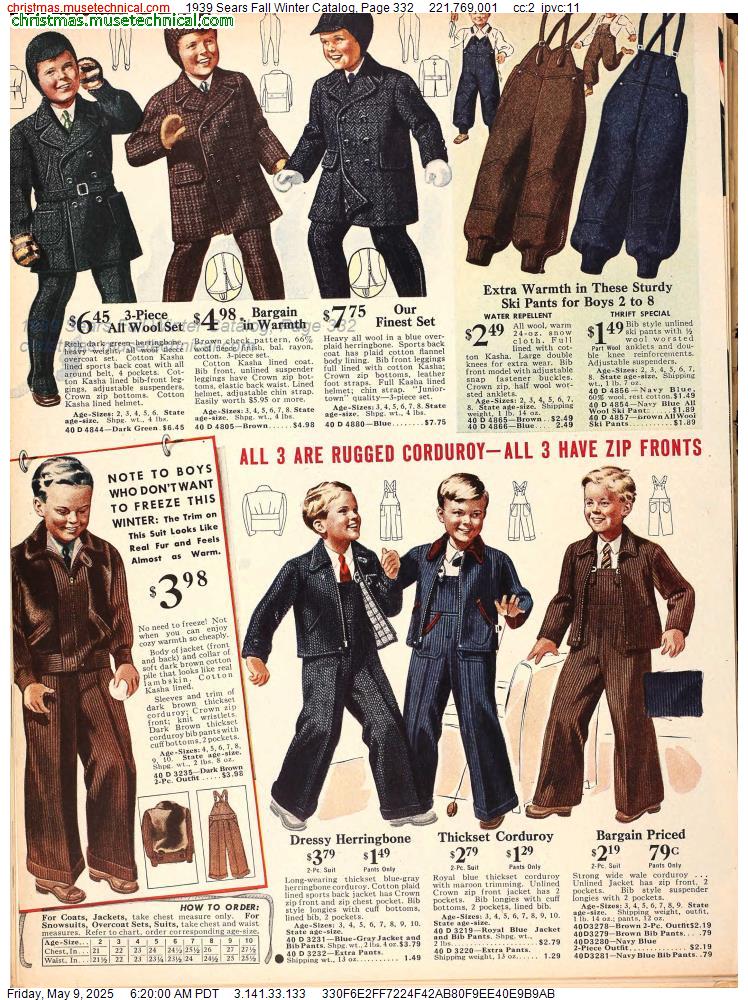 1939 Sears Fall Winter Catalog, Page 332