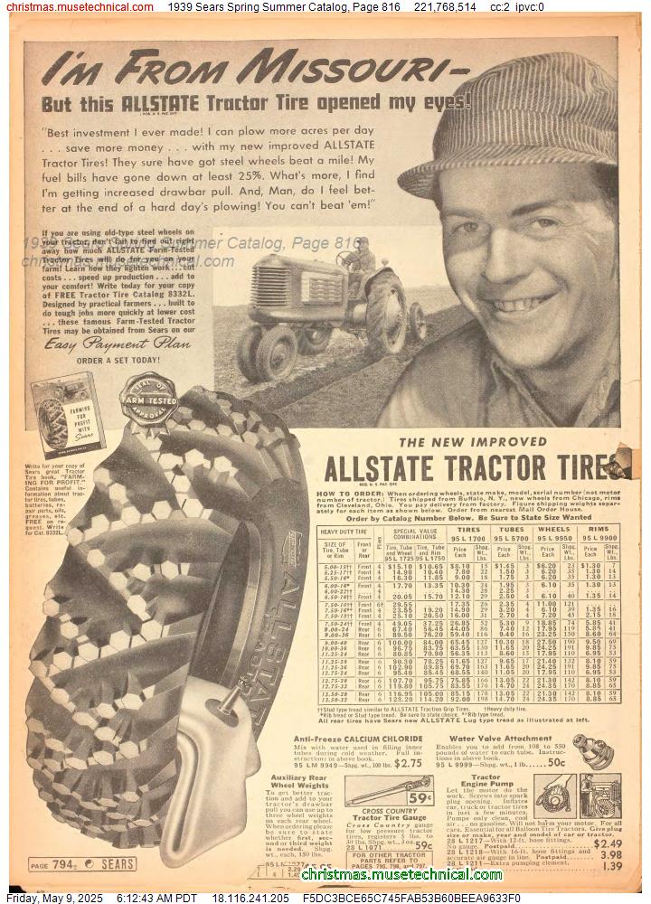 1939 Sears Spring Summer Catalog, Page 816