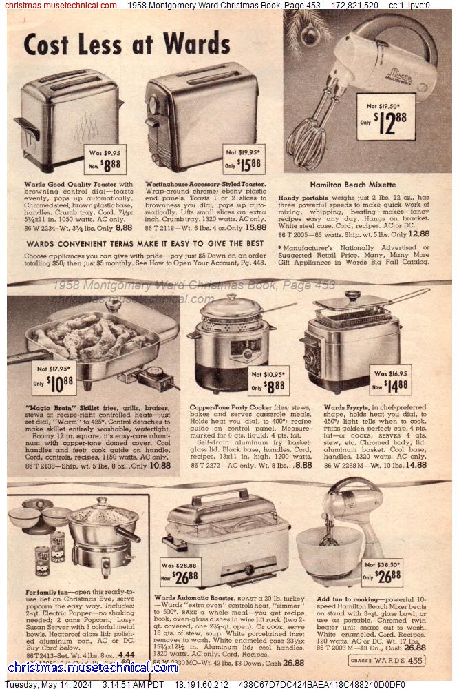 1958 Montgomery Ward Christmas Book, Page 453