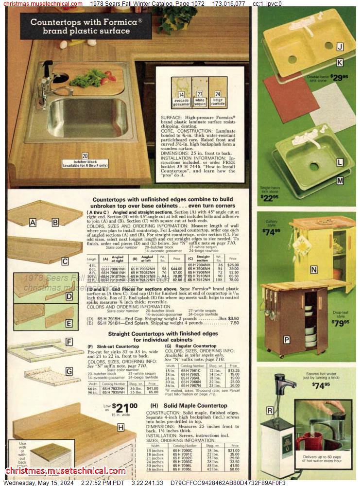 1978 Sears Fall Winter Catalog, Page 1072