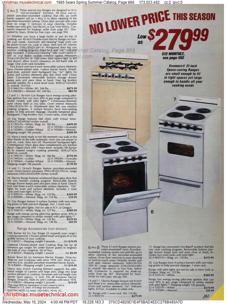 1985 Sears Spring Summer Catalog, Page 868