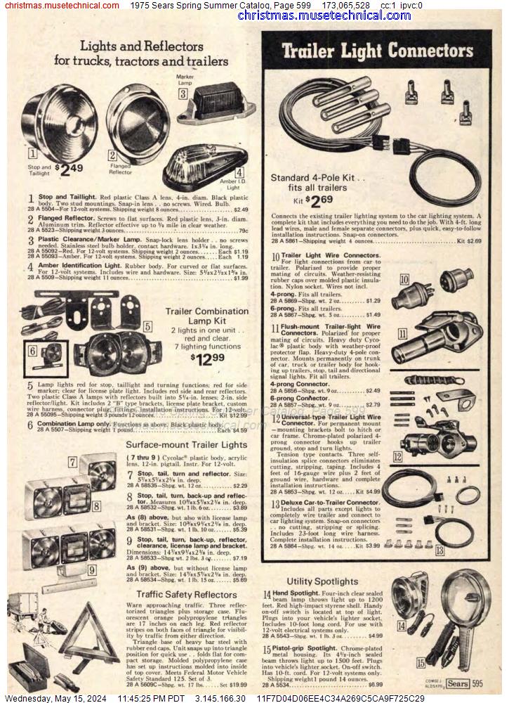 1975 Sears Spring Summer Catalog, Page 599