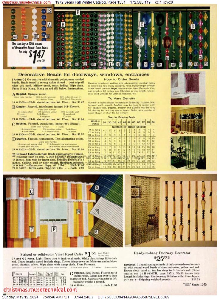 1972 Sears Fall Winter Catalog, Page 1551