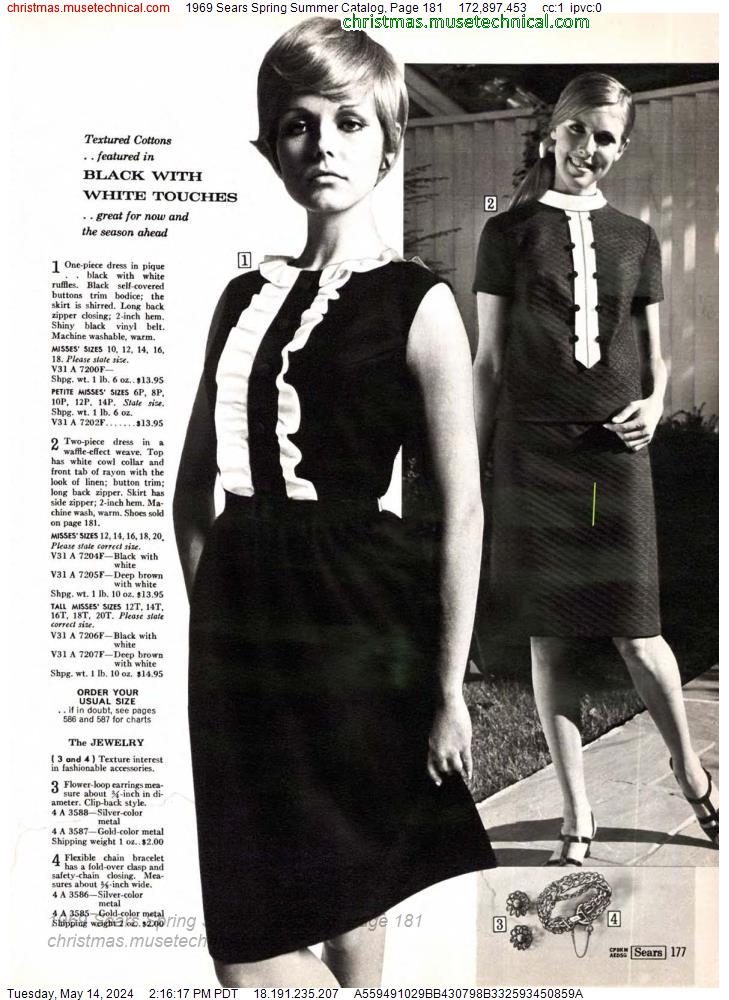 1969 Sears Spring Summer Catalog, Page 181