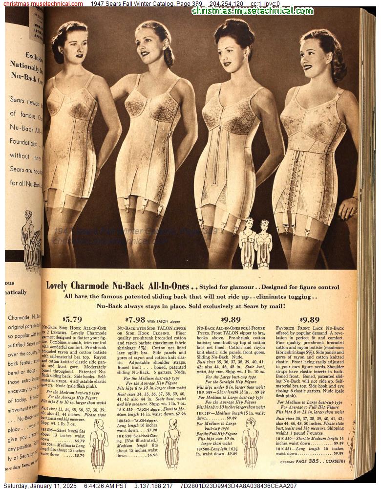 1947 Sears Fall Winter Catalog, Page 389