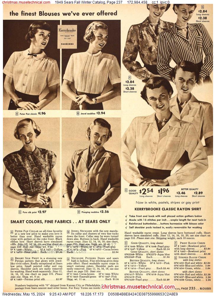 1949 Sears Fall Winter Catalog, Page 237