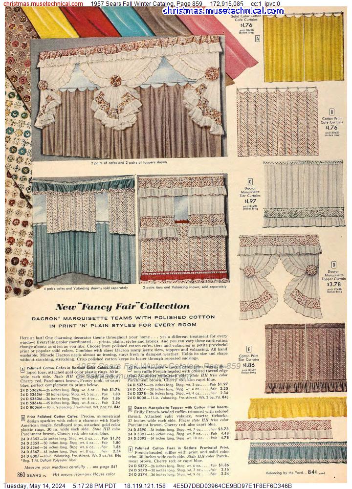 1957 Sears Fall Winter Catalog, Page 859