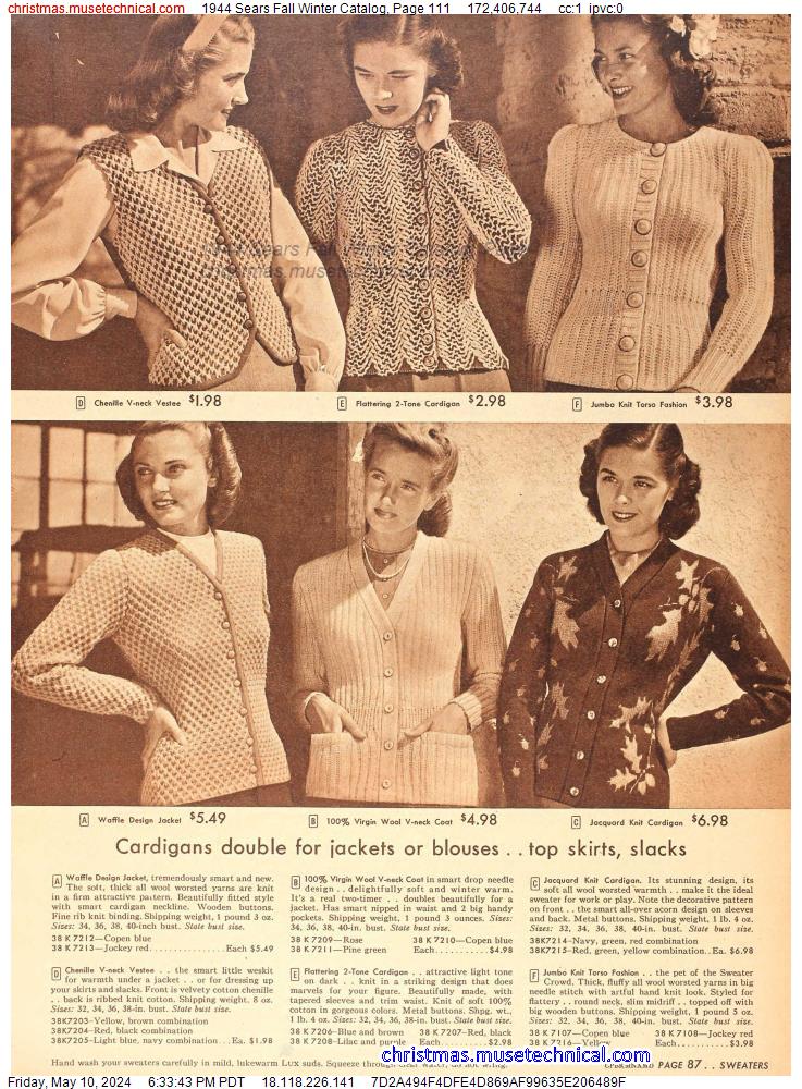 1944 Sears Fall Winter Catalog, Page 111