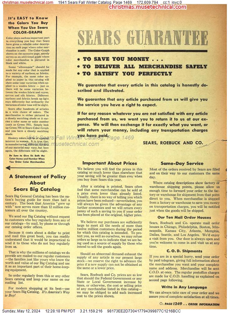 1941 Sears Fall Winter Catalog, Page 1469