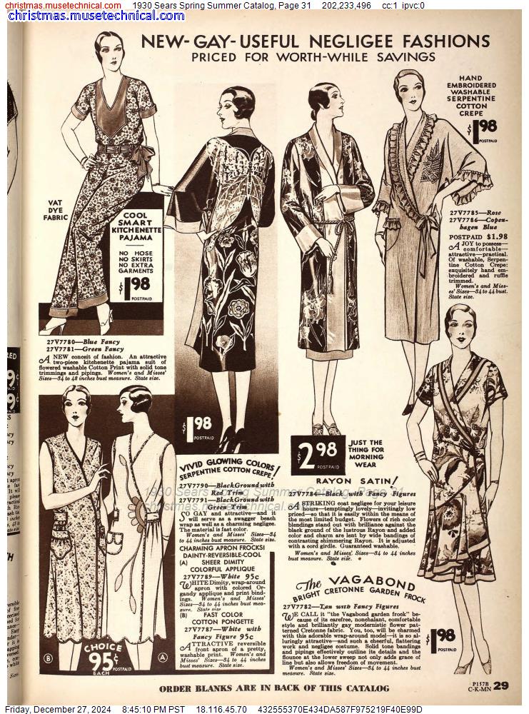 1930 Sears Spring Summer Catalog, Page 31