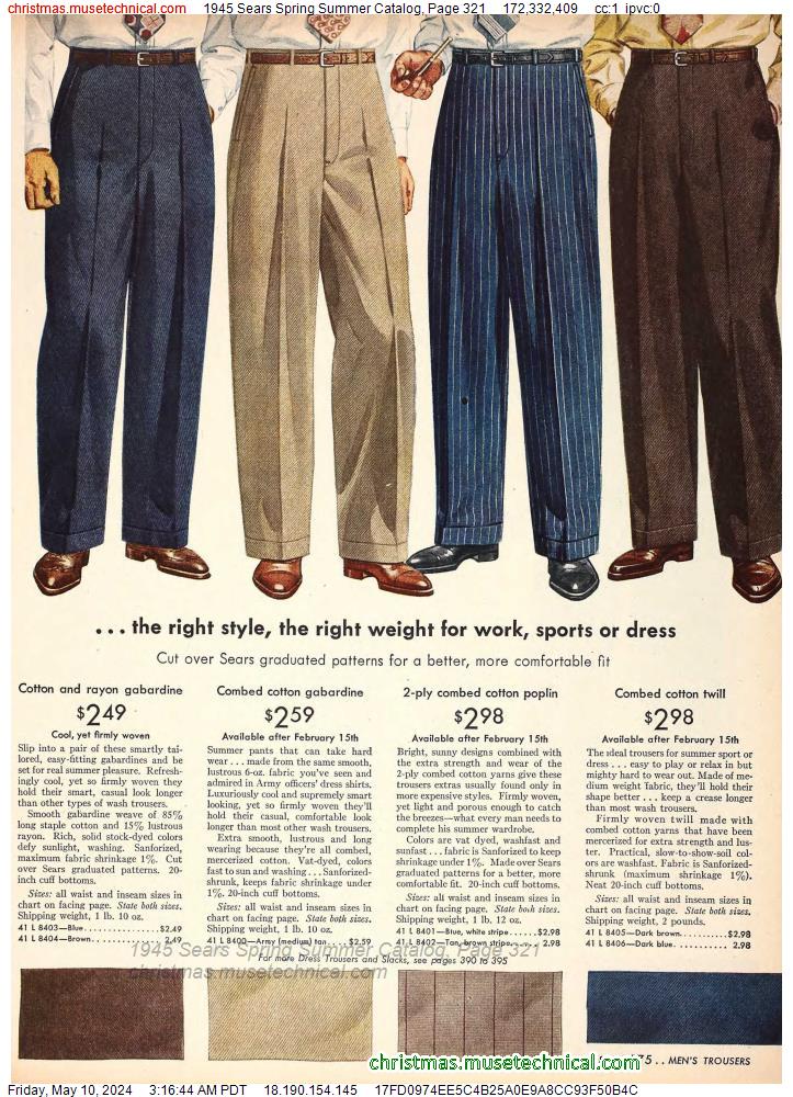 1945 Sears Spring Summer Catalog, Page 321