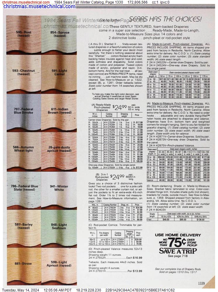 1984 Sears Fall Winter Catalog, Page 1330