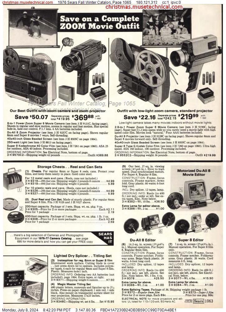 1976 Sears Fall Winter Catalog, Page 1065