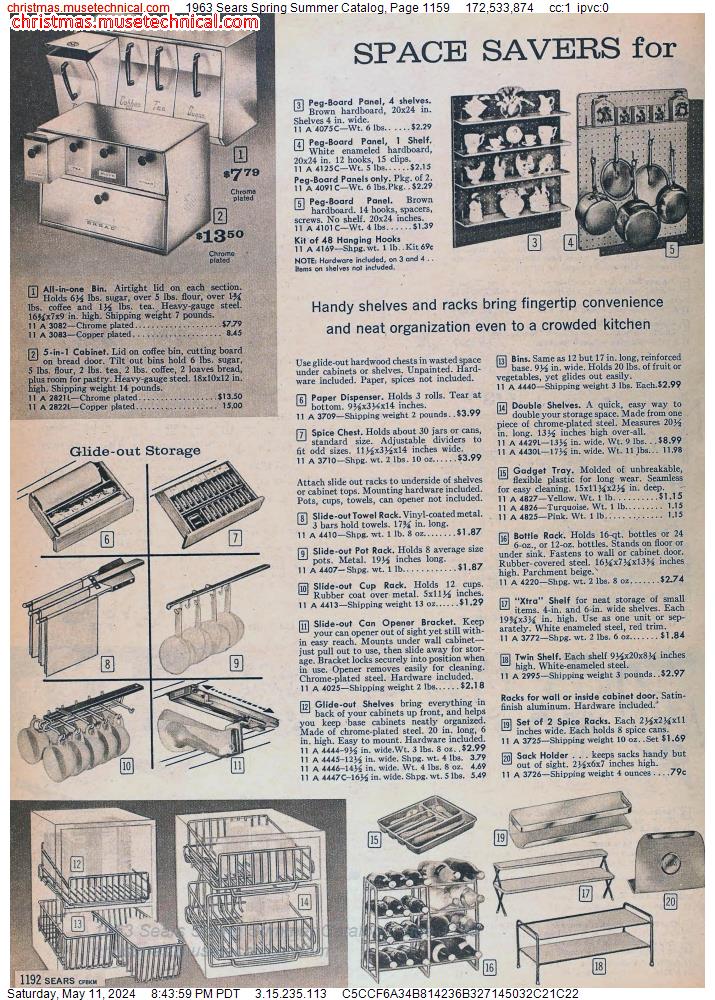 1963 Sears Spring Summer Catalog, Page 1159