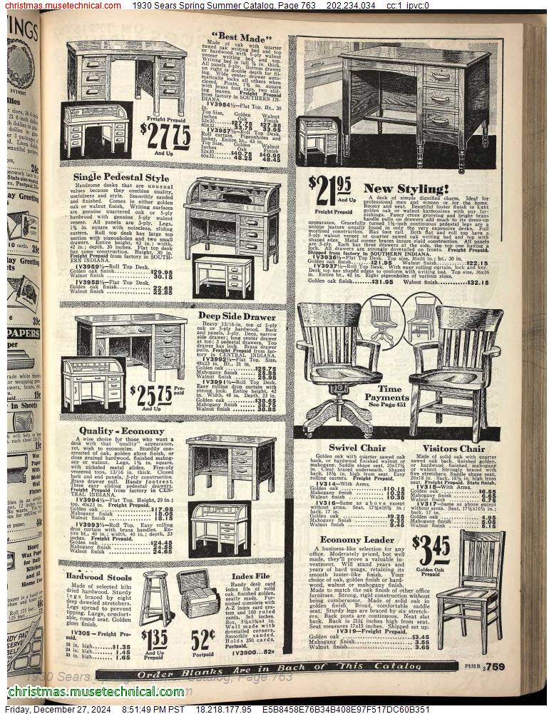 1930 Sears Spring Summer Catalog, Page 763