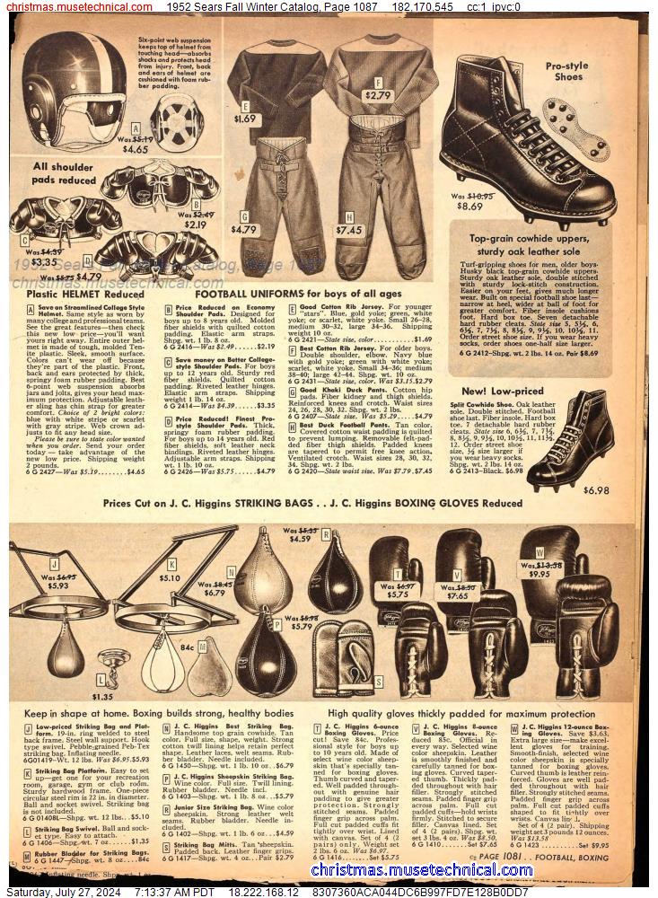 1952 Sears Fall Winter Catalog, Page 1087