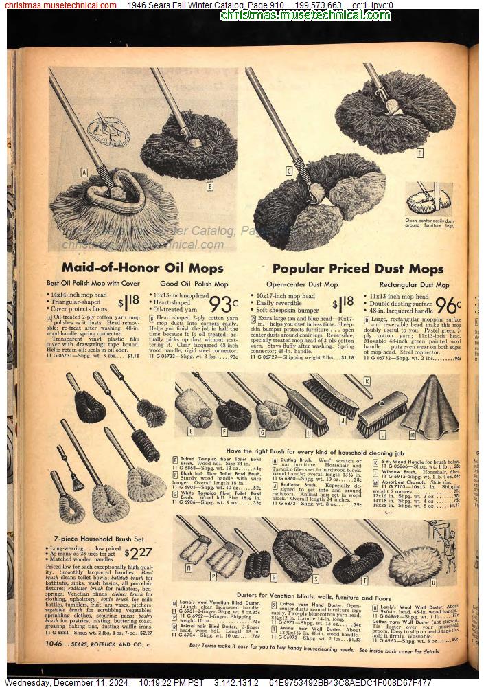 1946 Sears Fall Winter Catalog, Page 910