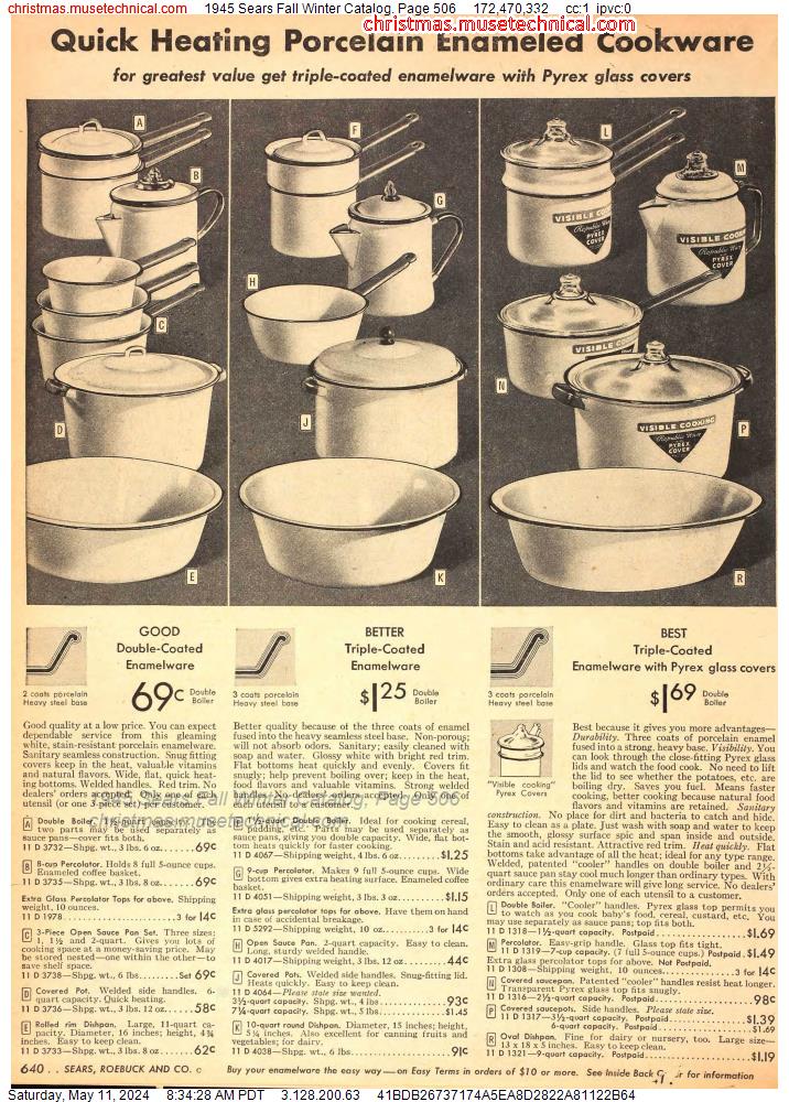 1945 Sears Fall Winter Catalog, Page 506