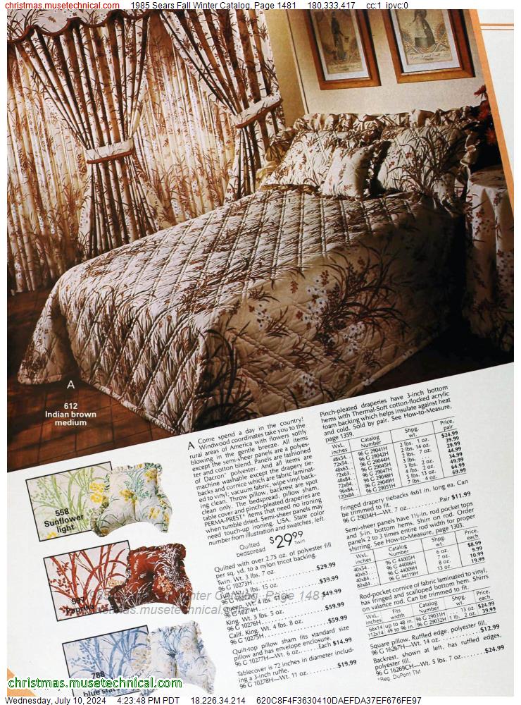 1985 Sears Fall Winter Catalog, Page 1481