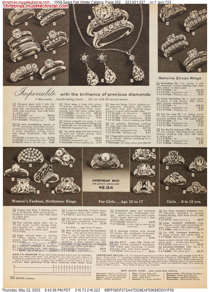 1959 Sears Fall Winter Catalog, Page 352