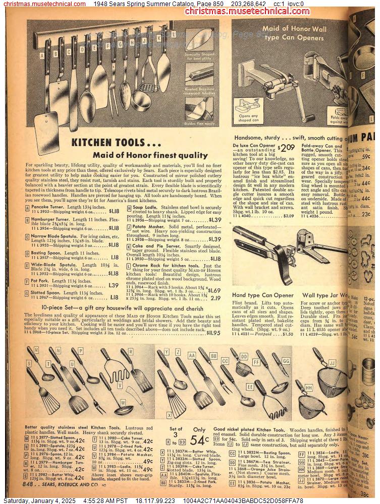 1948 Sears Spring Summer Catalog, Page 850