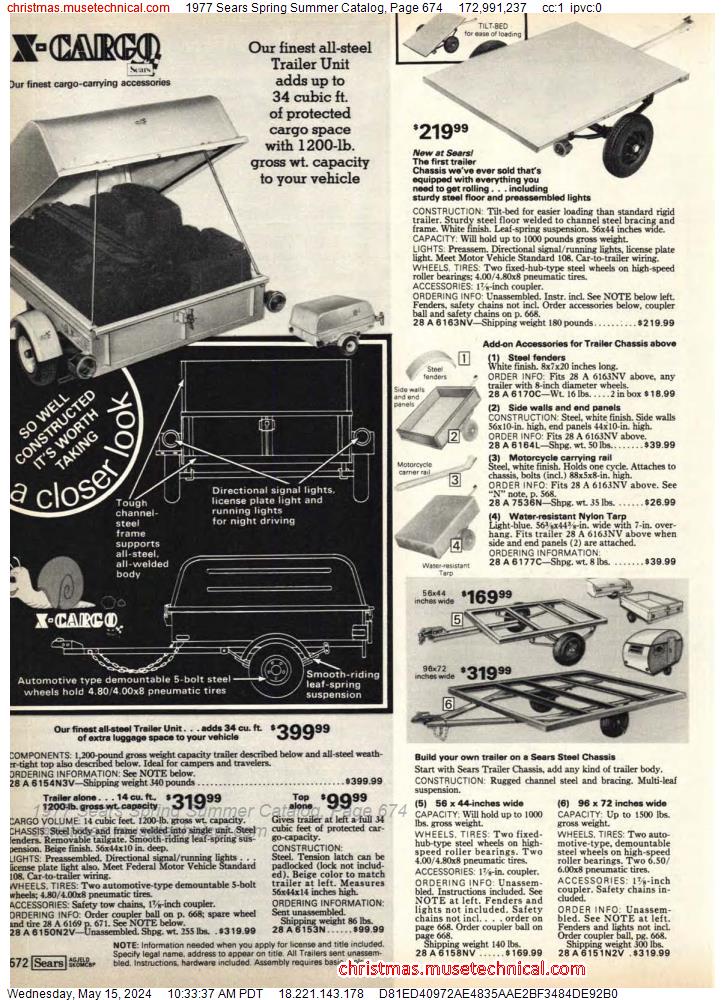 1977 Sears Spring Summer Catalog, Page 674