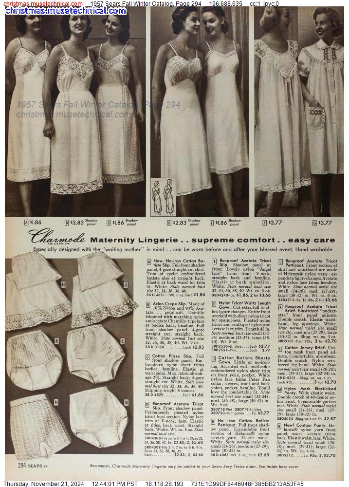 1957 Sears Fall Winter Catalog, Page 294