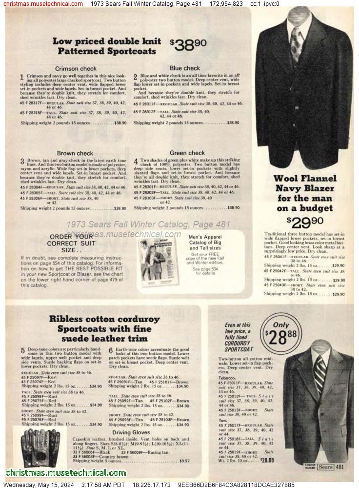 1973 Sears Fall Winter Catalog, Page 481