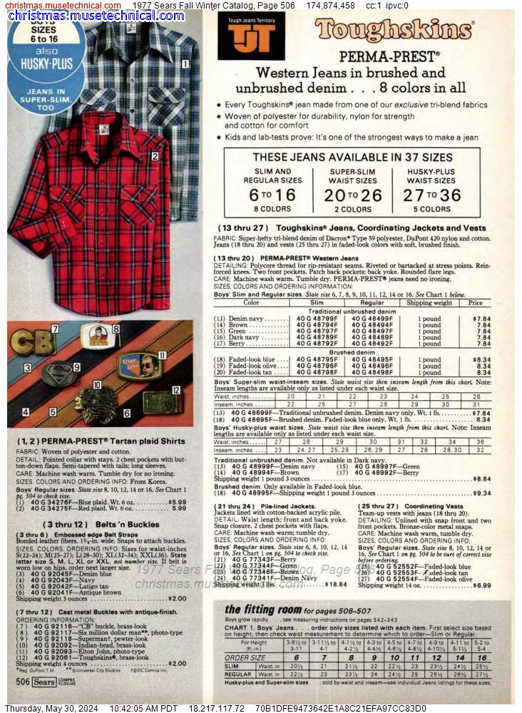 1977 Sears Fall Winter Catalog, Page 506