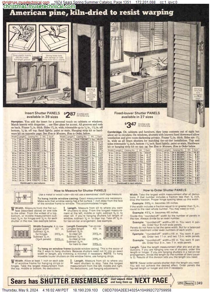 1974 Sears Spring Summer Catalog, Page 1351