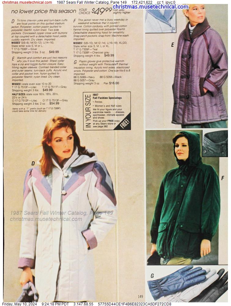1987 Sears Fall Winter Catalog, Page 149