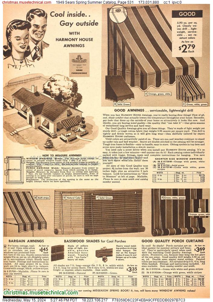 1949 Sears Spring Summer Catalog, Page 531