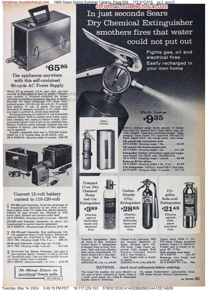 1966 Sears Spring Summer Catalog, Page 859