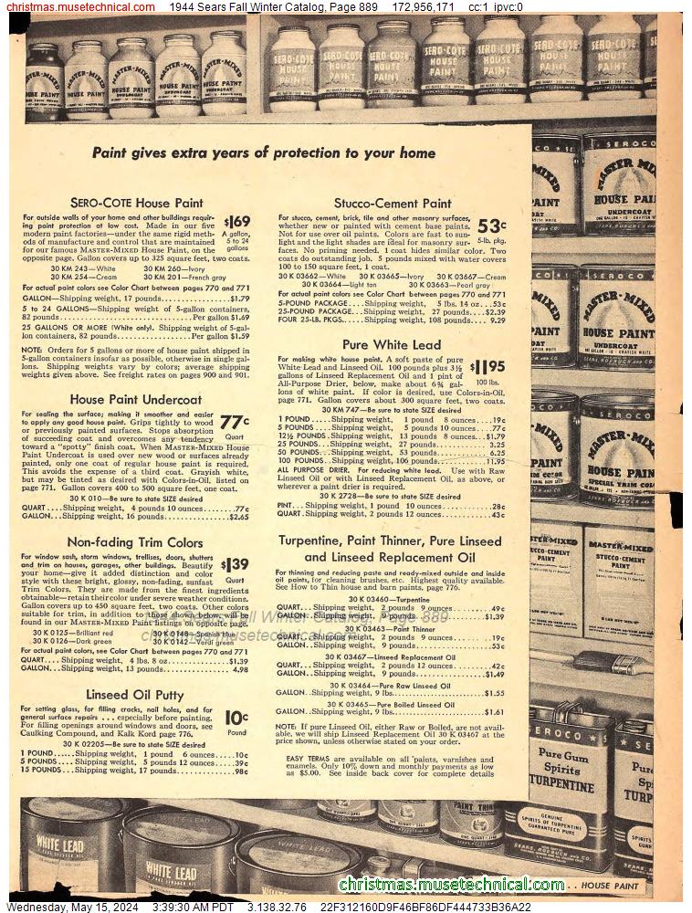 1944 Sears Fall Winter Catalog, Page 889