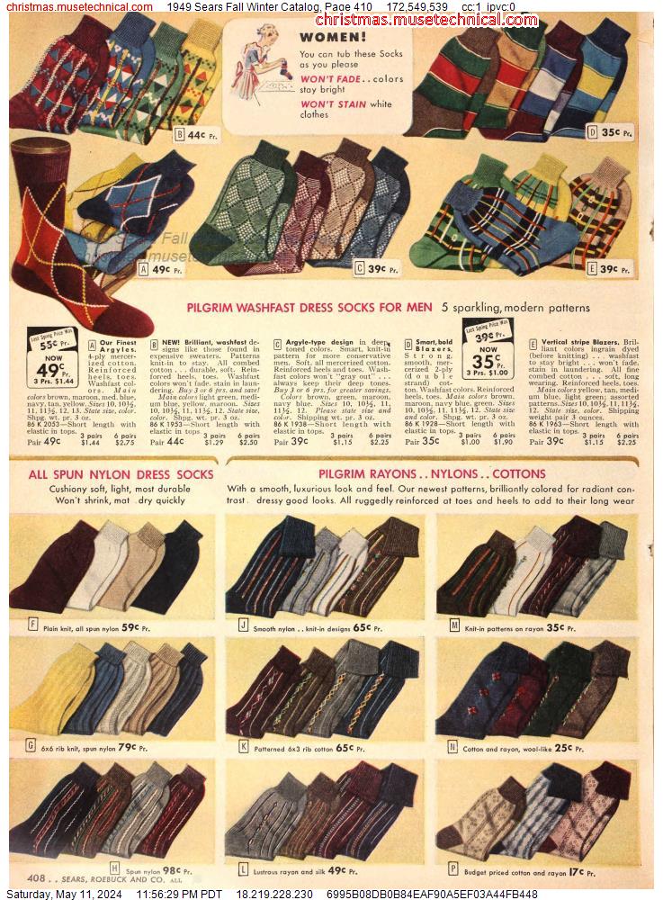 1949 Sears Fall Winter Catalog, Page 410