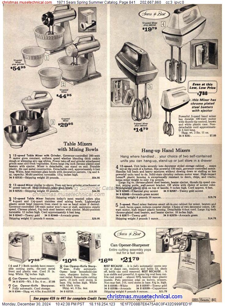 1971 Sears Spring Summer Catalog, Page 841