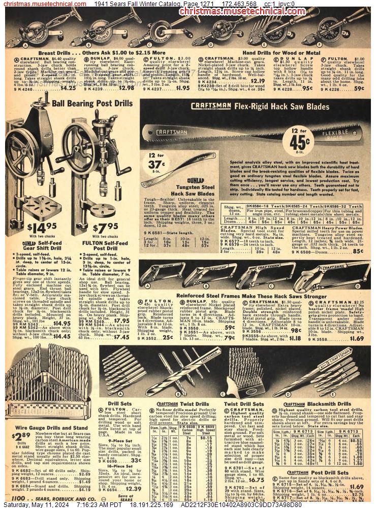 1941 Sears Fall Winter Catalog, Page 1271